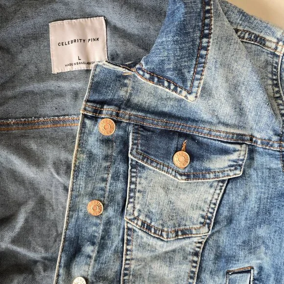 Celebrity Pink Denim Jacket TJMaxx Size L - Picture 2 of 3